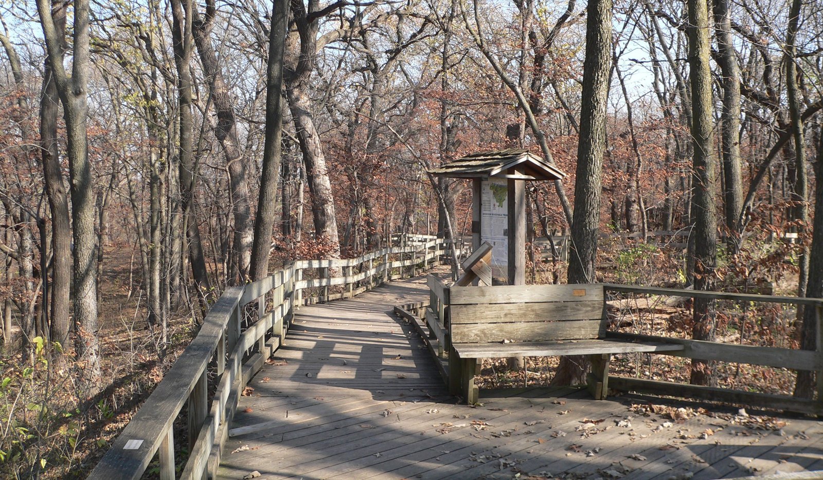 Fall color along the Riverview Boardwalk at Fontenelle Forest in Bellevue, Nebraska